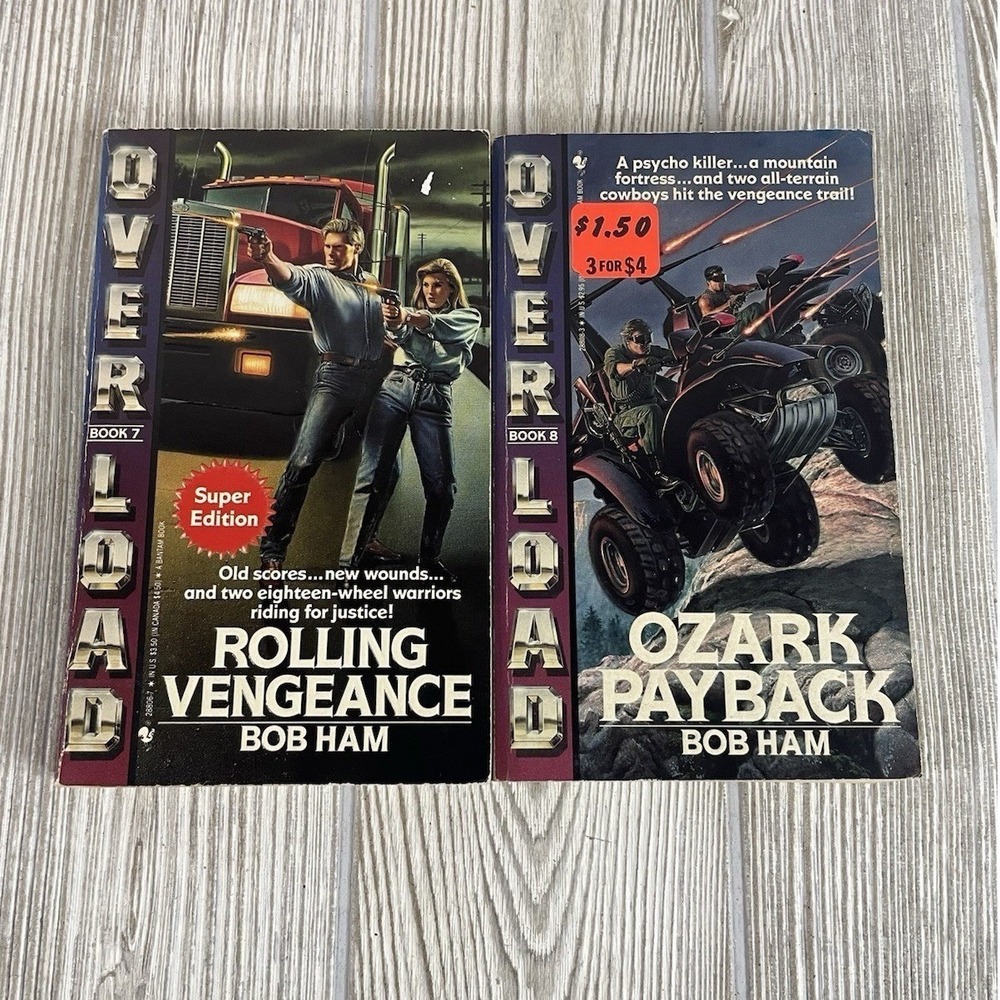 Overload Books 7 & 8 Bob Ham Rolling Vengeance Ozark Payback Bantam Paperbacks
